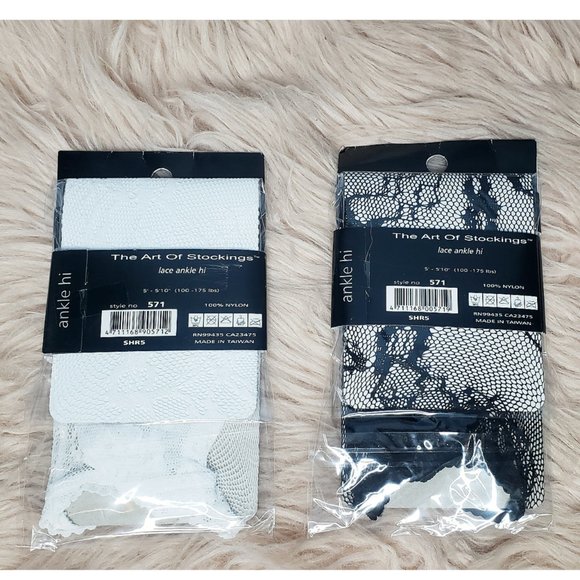 💜$5💜NWOT MUSIC LEGS HOSIERY- ANKLE HI / SET OF 2 - Picture 3 of 3